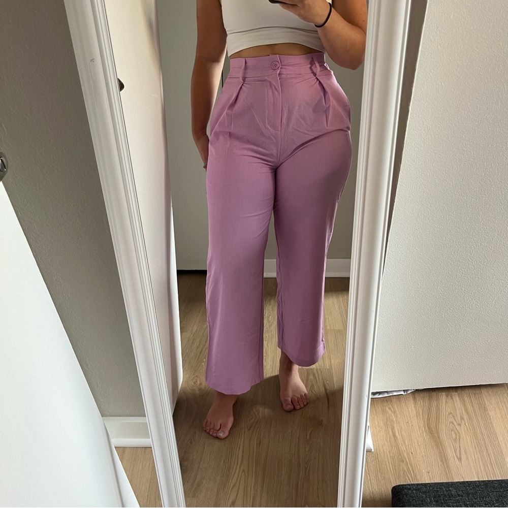 Amazon lavender linen trousers